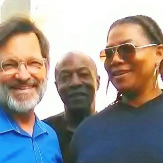 Pictured L to R Pastor Phillips Oasis LA, Jesse Graham New Day Worldwide LA and Queen Latifah Flavor Unit and Motion Picture and television star in the Equalizer
